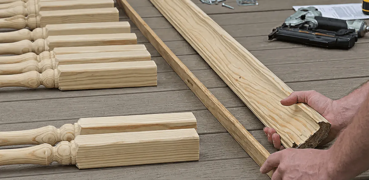Handrail installation materials and wood components for stair rail work in Fort Worth, TX